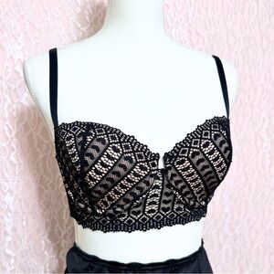 NWT Adore Me Nymphadora Contour Balconette Bra - Size 32DD - Black Lace Lingerie